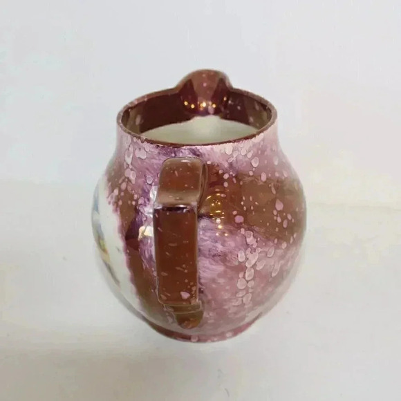 Vintage GRAY'S POTTERY (England) Copper Pink Lusterware DICKEN'S DAYS Pitcher - Picture 2 of 5